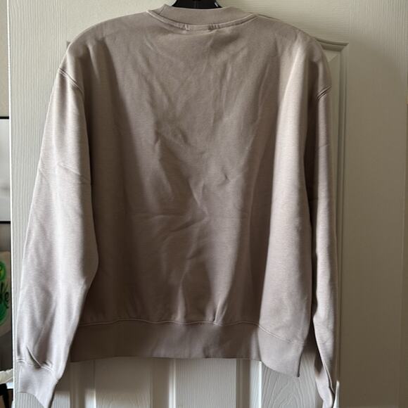 Goop x New Balance NWT Light Mushroom French Terry Crew Sweatshirt size XS - Picture 6 of 7